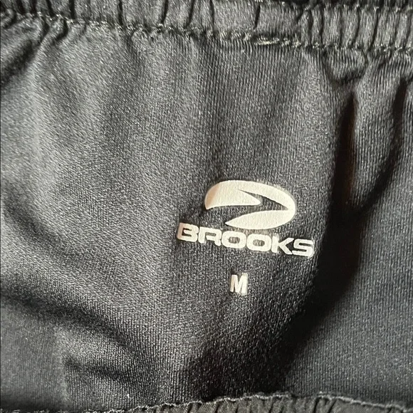 Brooks Black and Gray Athletic Shorts (drawstring) - Picture 2 of 4
